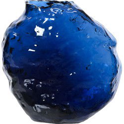 Vaas glas l11.5b21.5h21 cm blauw
