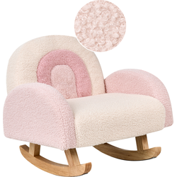 Beliani OMBO - Schommelstoel-Roze-Bouclé