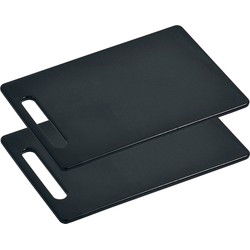 Kesper Kunststof keuken snijplank - 2x - zwart - 25 x 37 cm - Snijplanken