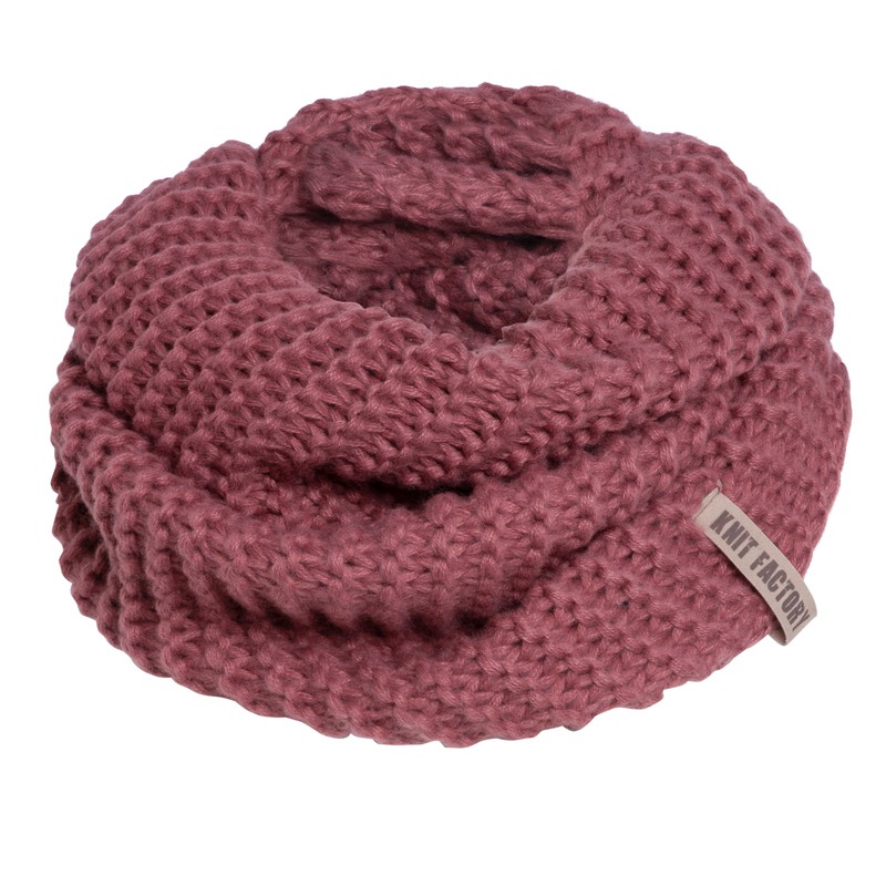 Knit Factory Alex Gebreide Colsjaal Dames & Heren - Nekwarmer - Ronde Sjaal - Stone Red - 