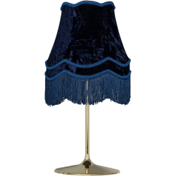 Bussandri Vintage Tafellamp Givano - Fluweel - Blauw