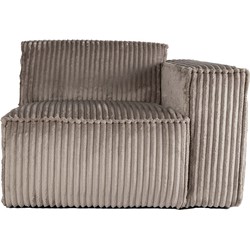 PTMD Animo sofa with armrest Right Texarm Taupe