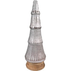 Clayre & Eef Kerstdecoratie Kerstboom 44 cm Roze Hout Glas