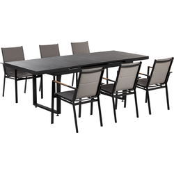 VALCANETTO/ BUSSETO - Tuinset voor 6 - Zwart - Aluminium