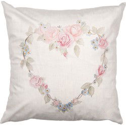 Clayre & Eef Kussenhoes 45x45 cm Beige Polyester Hart