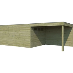 Woodlands blokhut QB groen geïmpregneerd, 720 x 300 cm