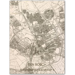 Houten Citymap Den Bosch 100x80 cm 