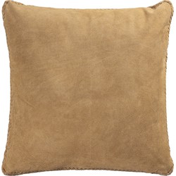 PTMD Suky Camel suede leather cushion square L