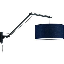 Wandlamp Andes - Bamboe Zwart/Blauw - 95x47x55cm