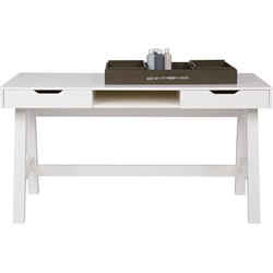 WOOOD Nikki Bureau - Grenen - Wit - 75x140x62