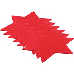 Set van 6x stuks ster vormige placemats rood 25 cm van kunststof - Placemats