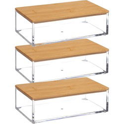 5five opbergbox - 3x - 16 x 5 cm -kunststof -voor nagellak/sieraden/make-up - Make-up dozen