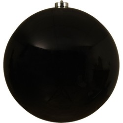 Grote raam/deur/kerstboom decoratie zwarte kerstballen 20 cm glans - Kerstbal