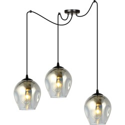 moderne hanglamp Farina Zwart 3-lichts