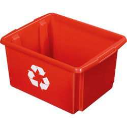 Sunware Opslagbox - kunststof - 32 L - rood - 45 x 36 x 24 cm - Opbergbox
