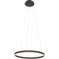 Steinhauer hanglamp Ringlux - zwart - metaal - 60 cm - ingebouwde LED-module - 3502ZW