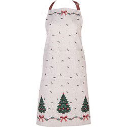 Clayre & Eef Keukenschort Beige Katoen Kerst