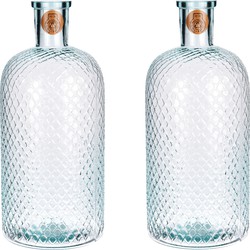 2x Glazen vaas/vazen 8000 ml van 19 x 42 cm - Vazen