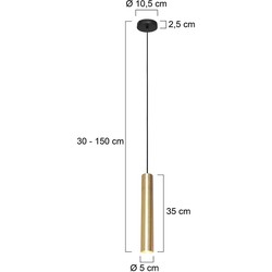 Steinhauer hanglamp Tubel - messing -  - 3867ME