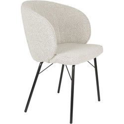 Eetkamerstoel Beige Stof - Excl. Armleuning - Zithoogte 49,5cm - Joa - Set van 2