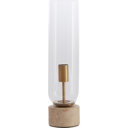 Light&living Tafellamp Ø12x47 cm RYLANO glas helder+zand+antiek brons