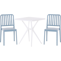 SERSALE - Bistroset voor 2 - Blauw/Wit - Synthetisch materiaal