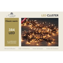 2 stuks - Led classic cluster lights 384l/2,4m - 4m aanloopsnoer zwart - bi-bui trafo Anna's collection