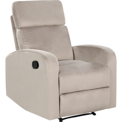 VERDAL - Relaxfauteuil handmatig - Taupe - Fluweel