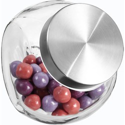 Snoeppot/voorraadpot glas met RVS deksel - 650 ml - Voorraadpot
