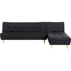 ALSTEN - Hoekslaapbank - Zwart - Linkerzijde - Polyester