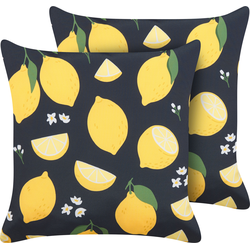 ORCHID  - Sierkussen set van 2 - Zwart - 45 x 45 cm - Polyester