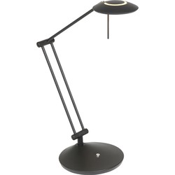 Moderne zwarte LED bureaulamp Steinhauer Zodiac LED Chroom