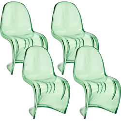 Beliani VASIA - Eetkamerstoel-Groen-Polycarbonaat