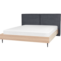 Beliani IZERNORE - Tweepersoonsbed-Grijs-Polyester