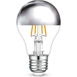 E27 LED filament lamp Capella kopspiegel zilver 4,5 Watt dimbaar A60 (Vervangt 35W)
