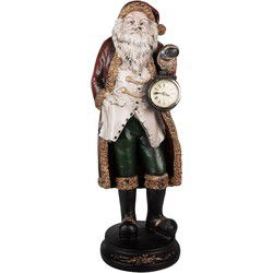 Clayre & Eef Kerstdecoratie Beeld Kerstman Rood Kunststof