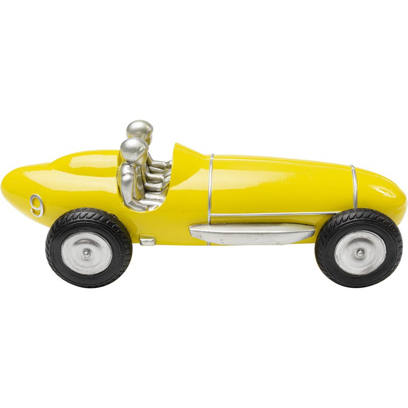 Decofiguur Racing Car Yellow 9cm - 