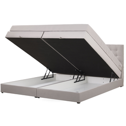 MAGNATE - Tweepersoons boxspringbed - Grijs - 180 x 200 cm - Polyester