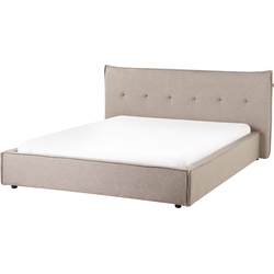 Beliani LESTRE - Tweepersoonsbed-Beige-Kunstlinnen