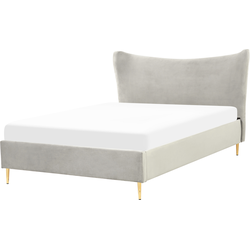 CHALEIX  - Tweepersoonsbed - Lichtgrijs - 140 x 200 cm - Fluweel