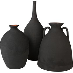 Vase ceramic black - without 2 ears