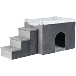 TRIXIE HONDENMAND HUIS HARVEY MET TRAP GRIJS / WIT 119X50X47 CM
