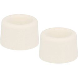AMIG Deurstopper/deurbuffer - 2x - D30mm - inclusief schroeven - rubber - wit - Deurstoppers