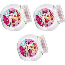Snoeppot/voorraadpot - 3x - 2L - oud roze - kunststof - D12 x H17 cm - Voorraadpot