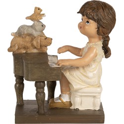 Clayre & Eef Beeld Meisje 10 cm Bruin Polyresin