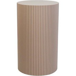 Side Table / Pillar- Cylinder - MDF - Taupe -30x54cm