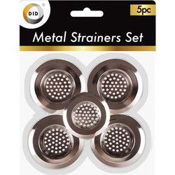 DID Gootsteen zeefjes - 5x - zilver - RVS - 7 cm - afvoerzeef - Gootsteenzeefjes