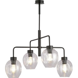 moderne hanglamp Martino Zwart 4-lichts