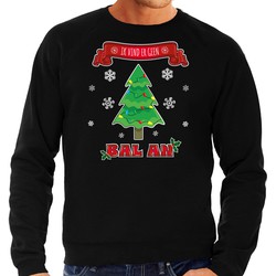 Bellatio Decorations foute Kersttrui/sweater heren - ik vind er geen bal aan - zwart - kerstfeest L - kerst truien