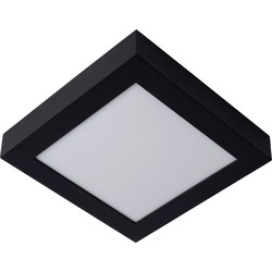 Waterdichte plafondlamp 22cm vierkant zwart dim 20W 3000K IP44